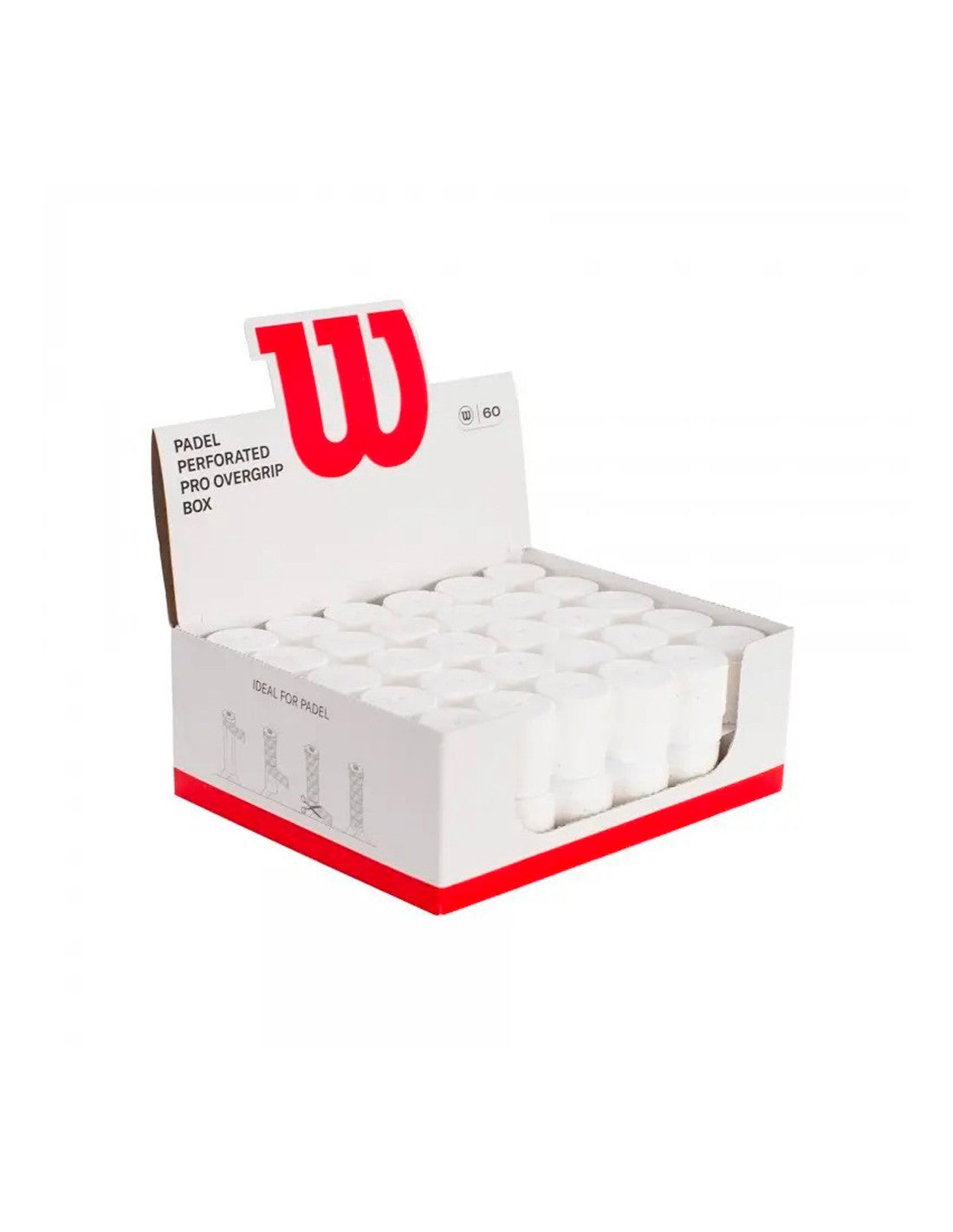 Cubo 60 Overgrips Wilson Perforados Padel