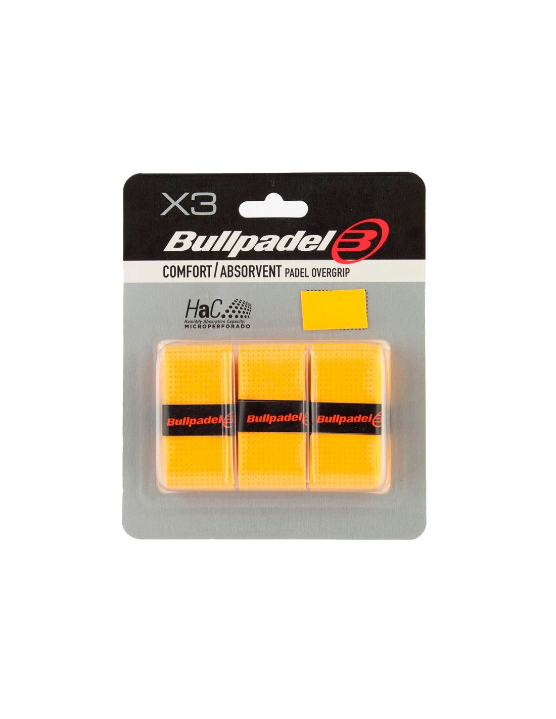 Pack 3 Overgrips Bullpadel Perforados Amarillo