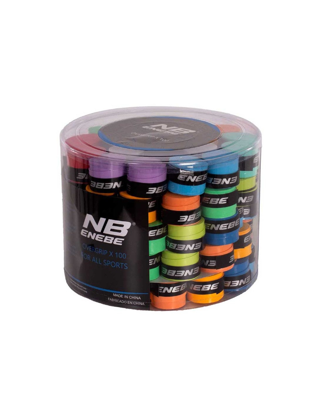 Cubo 100 Overgrips Enebe Lisos Multicolor