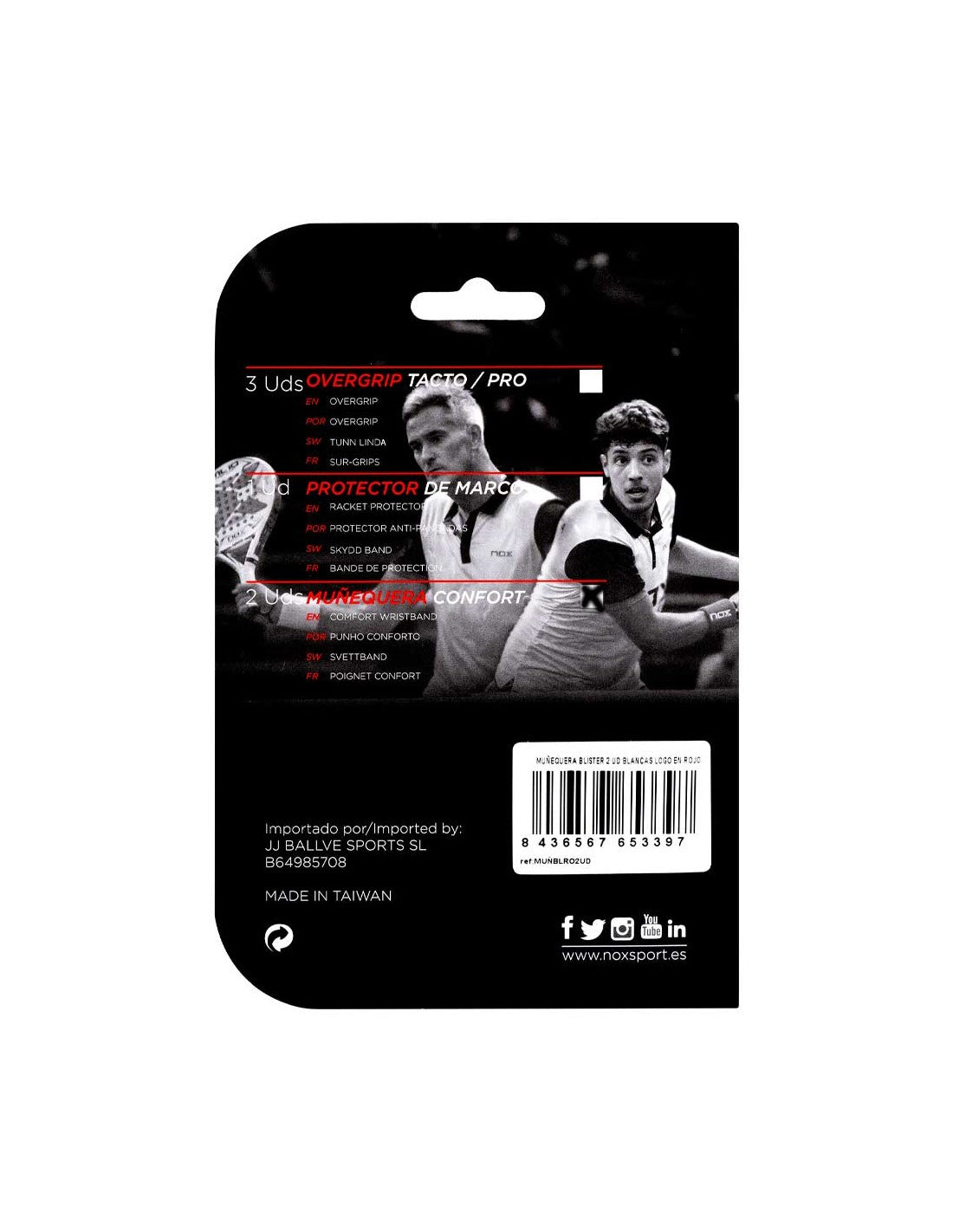 Muñequera Nox Blanca-Rojo